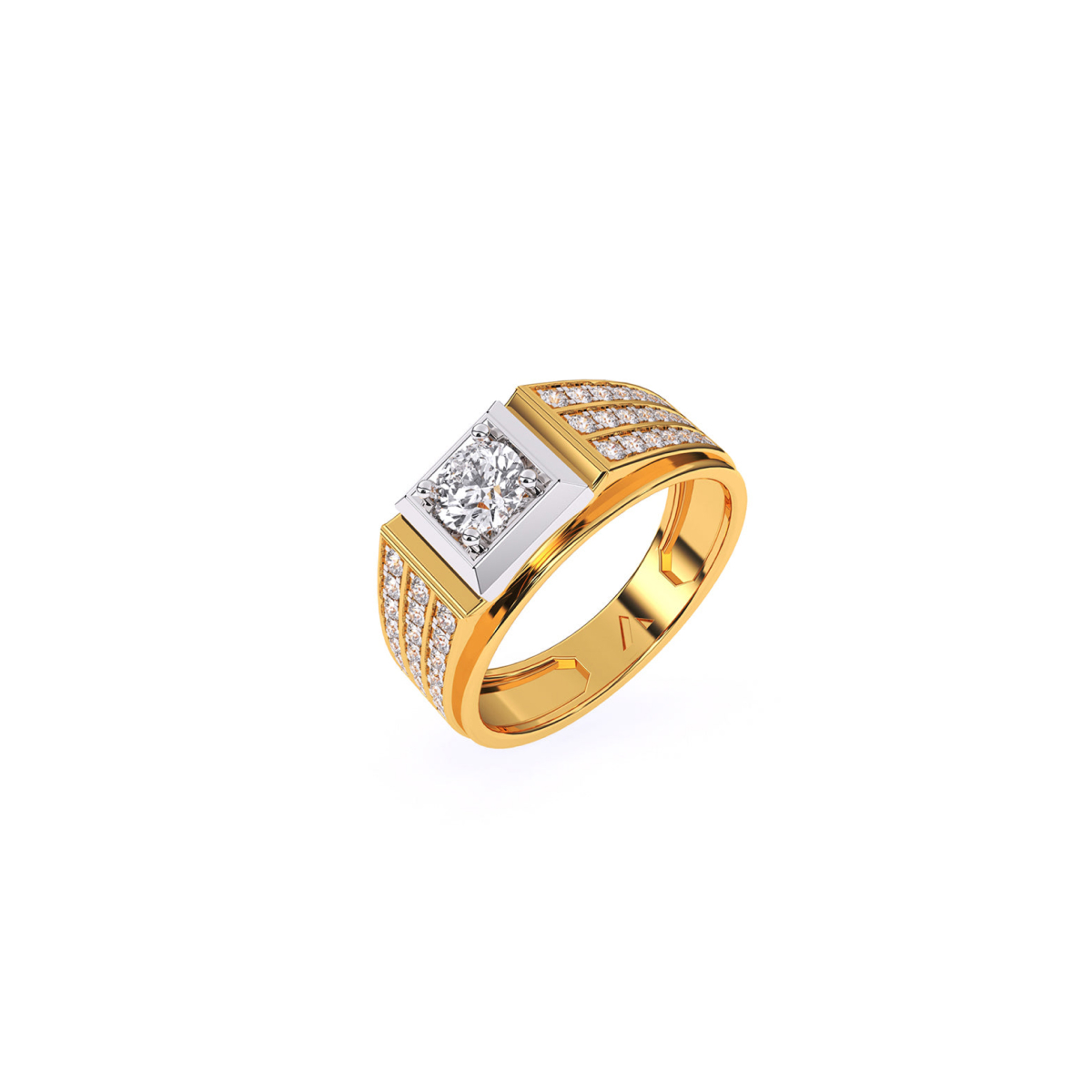 Stylish Three Row Cluster Round Lab Grown Ring